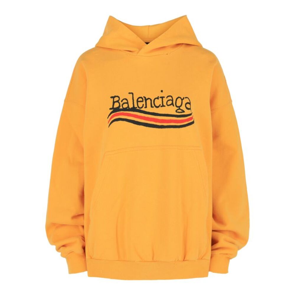 Balenciaga Hand Drawn Political Campaign Logo Hoodie Yellow Womens